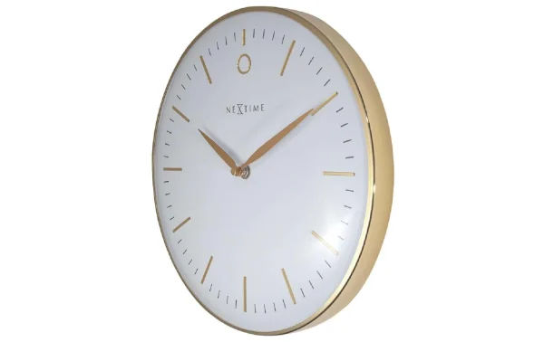 NeXtime Horloge Murale Petit Glamour 30 Ø, Doré/Blanc – Horloge Murale Retour Gratuit 4