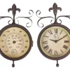 Officielle Esschert Design Horloge De Jardin Gare Avec Thermomètre 25 X 28,5 Cm, Beige/Brun – Horloge Murale 11