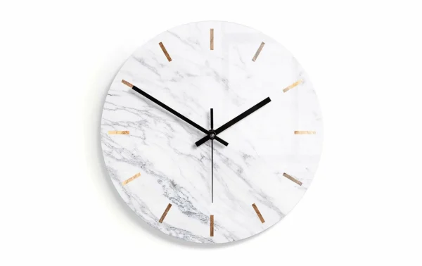 Trenddeko Horloge Murale Marbre 04 Ø 30 Cm, Verre – Horloge Murale exclusivement disponibles 1