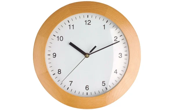 boutique pas cher TFA Dostmann Horloge Murale Radio Avec Cadre En Hêtre 31 Cm, Nature – Horloge Murale 1