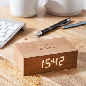 Gingko Réveil Numérique Flip Click Clock Marron – Réveils prix le plus bas 9