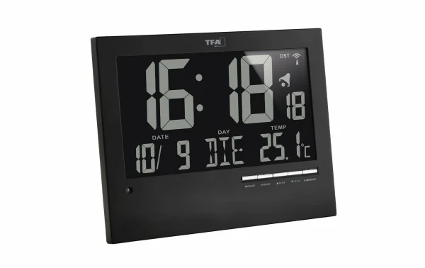 TFA Dostmann Horloge Radio-pilotée Noir – Horloge Murale authentiques 4