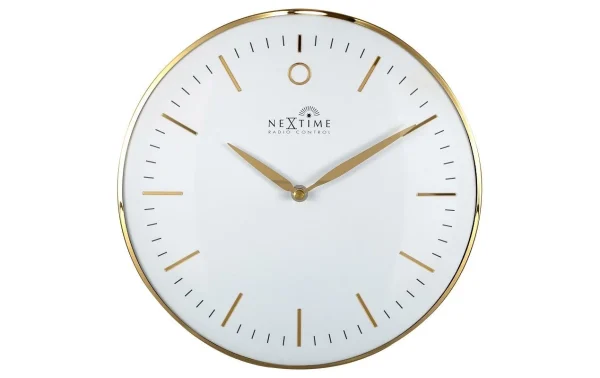 NeXtime Horloge Murale Petit Glamour RC 30 Ø, Doré/Blanc – Horloge Murale Les achats en ligne 1