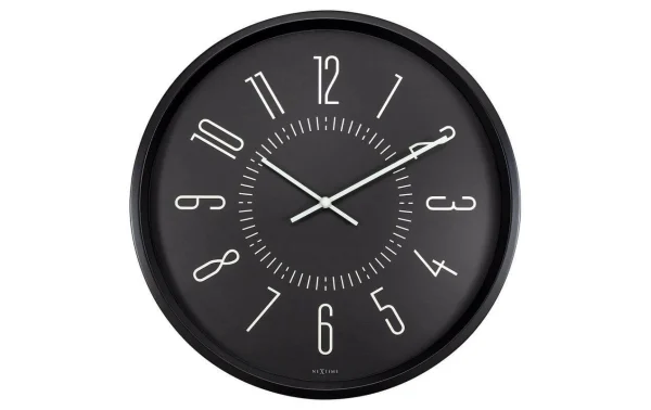 NeXtime Horloge Murale Lumineux Ø 35 Cm, Noir – Horloge Murale jusqu'à 3