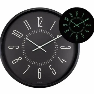 NeXtime Horloge Murale Lumineux Ø 35 Cm, Noir – Horloge Murale jusqu'à 9