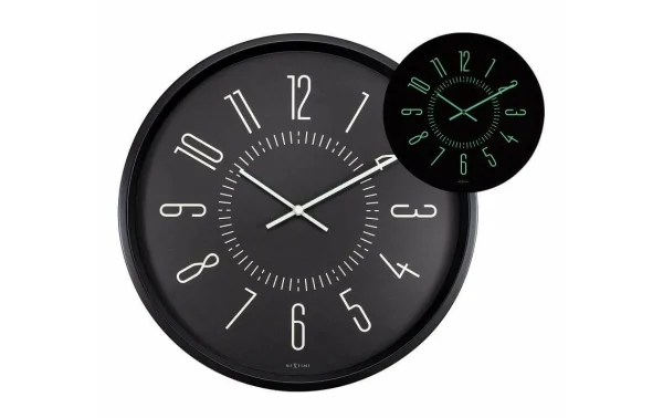 NeXtime Horloge Murale Lumineux Ø 35 Cm, Noir – Horloge Murale jusqu'à 4