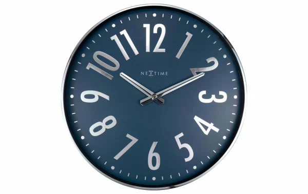 NeXtime Horloge Murale Alchemy Ø 40 Cm, Bleu/Argenté – Horloge Murale grande marque pas cher 1