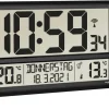 TFA Dostmann Horloge Murale Radio XL Avec Température Extérieure Et Intérieure Noir – Horloge Murale Livraison Standard/Rapide 11