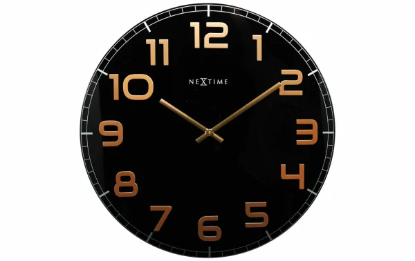 NeXtime Horloge Murale Classy Large Ø 50 Cm Cuivre/Noir – Horloge Murale marque moins cher 1