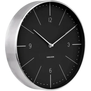 marques pas cher KARLSSON Horloge Murale Normann Numbers Ø 27.5 Cm, Noir/Argenté – Horloge Murale 6