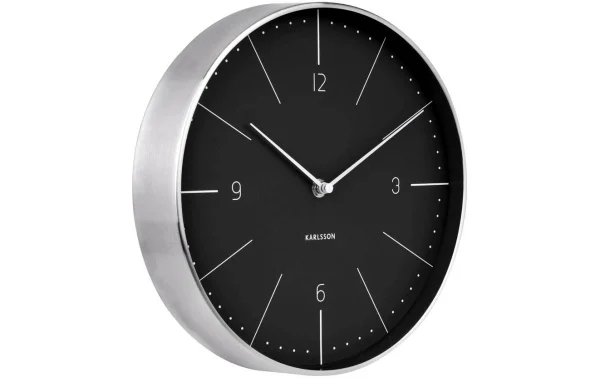 marques pas cher KARLSSON Horloge Murale Normann Numbers Ø 27.5 Cm, Noir/Argenté – Horloge Murale 3