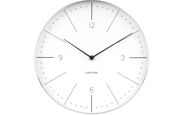 magasin en ligne france KARLSSON Horloge Murale Normann Numbers Ø 27.5 Cm, Argenté/Blanc – Horloge Murale 1