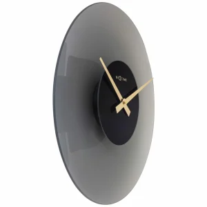 soldes officiel NeXtime Horloge Murale Float Ø 40 Cm, Gris – Horloge Murale 9