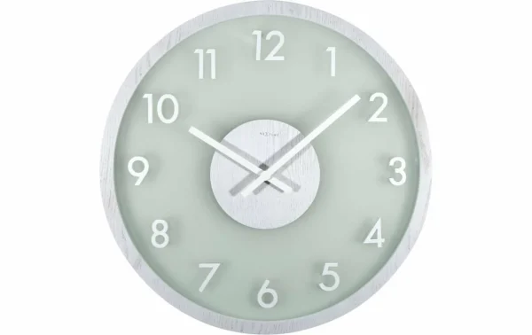 NeXtime Horloge Murale Bois Givré Ø 50 Cm Blanc – Horloge Murale aux meilleurs prix 1