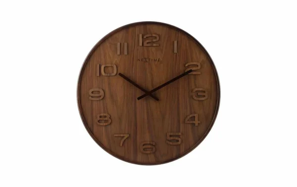 NeXtime Horloge Murale Bois Bois Grand Ø 53 Cm Brun – Horloge Murale mode pas cher 1