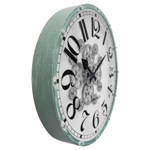 NeXtime Horloge Murale Henry Blanc/Turquoise, 50 Cm – Horloge Murale grand choix 9