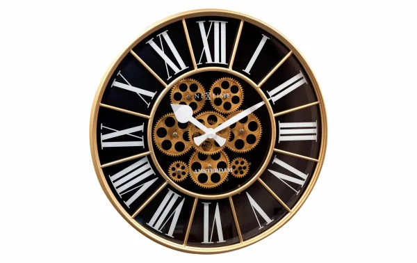 NeXtime Horloge Murale William Blanc / Marron, 50 Cm – Horloge Murale online boutique 1