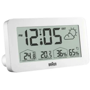 De Qualité Braun BC13-DCF Blanc – Station Météo, Thermomètre, Hygromètre – Stations Météo 7