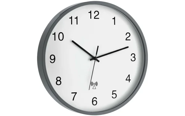 vente pas cher TFA Dostmann Horloge Murale Radio Ø 30.2 Cm, Gris/Blanc – Horloge Murale 1