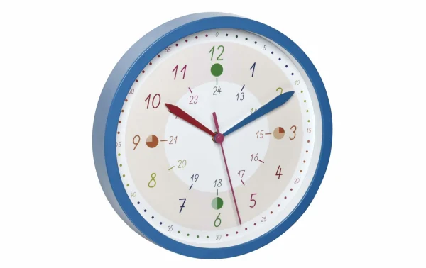 TFA Dostmann Horloge Murale Tick & Tack Avec Horloge éducative Bleu – Horloge Murale magasin pas cher 3