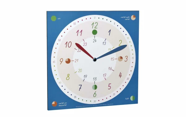 TFA Dostmann Horloge Murale Tick & Tack Avec Horloge éducative Bleu – Horloge Murale magasin pas cher 4